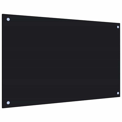 Küchenrückwände 2 Stk. Schwarz 80x50 cm Hartglas