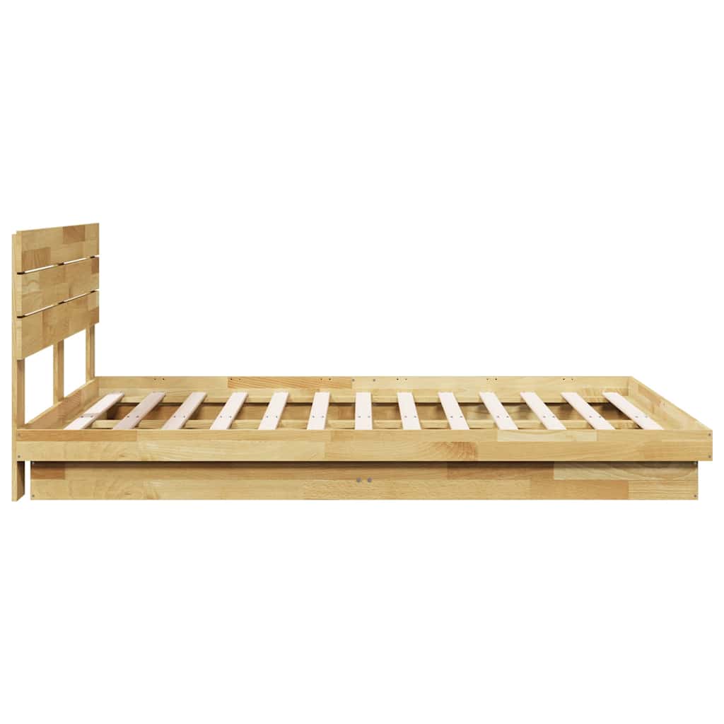 Massivholzbett mit Kopfteil ohne Matratze 150x200 cm Eichenholz