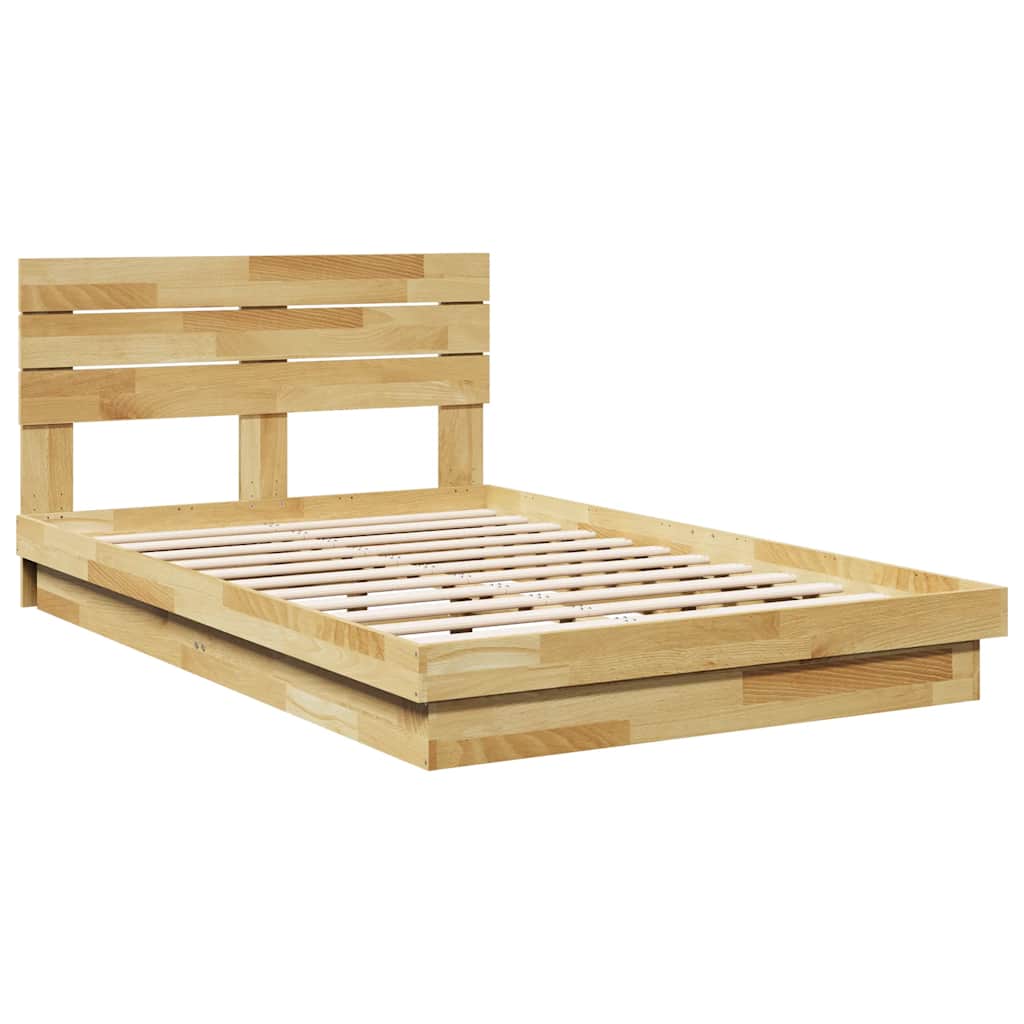 Massivholzbett mit Kopfteil ohne Matratze 120x200 cm Eichenholz