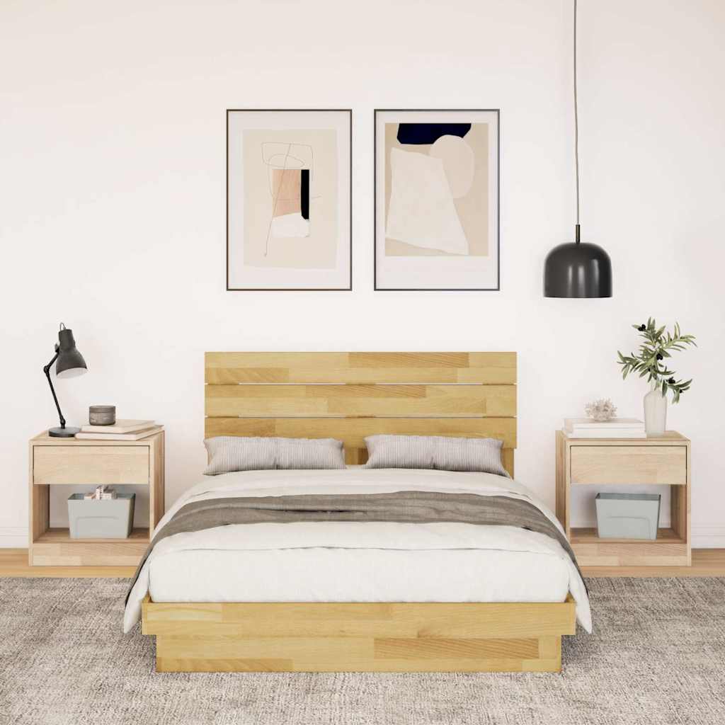 Massivholzbett mit Kopfteil ohne Matratze 120x200 cm Eichenholz