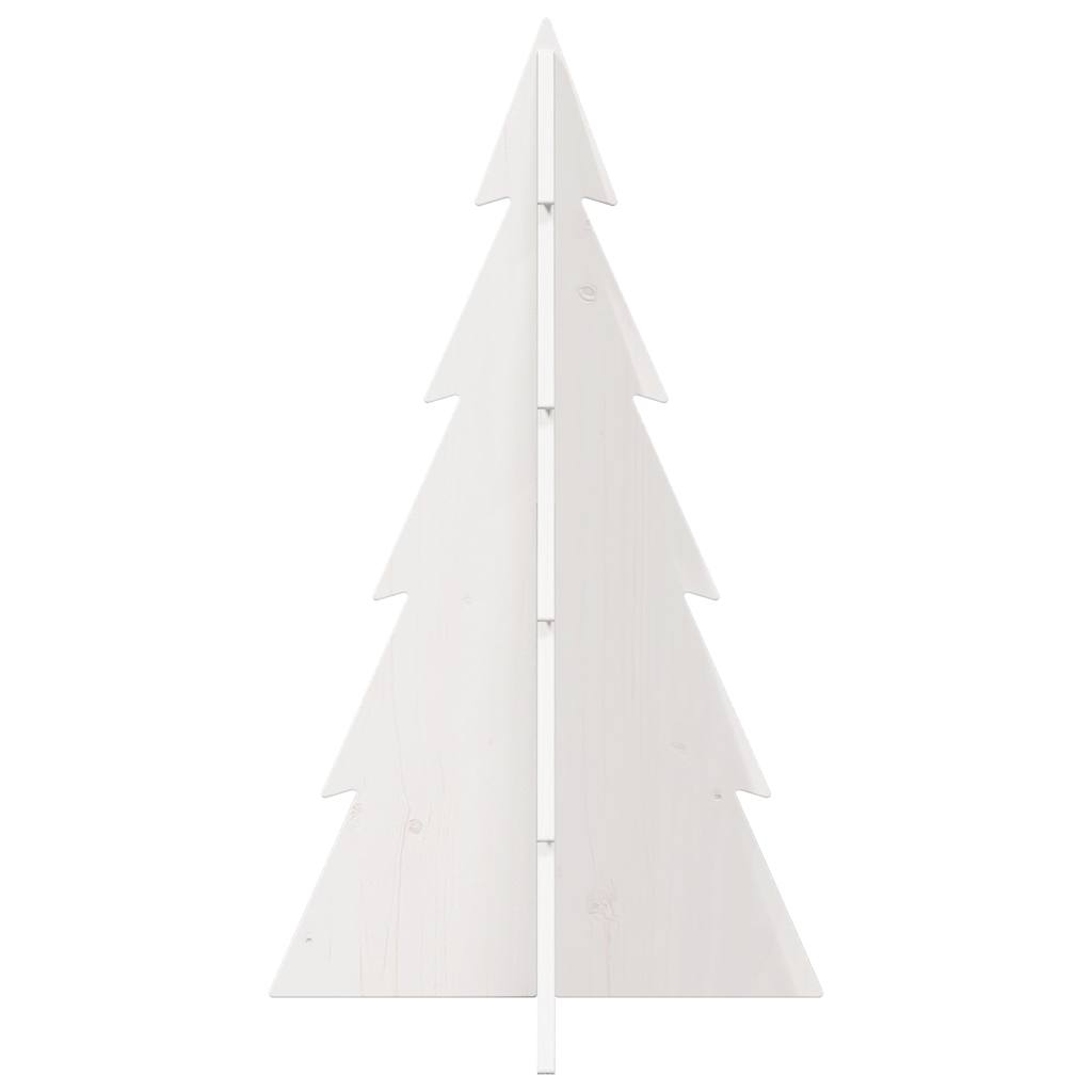 Sapin de Noël à décorer blanc 80 cm en bois de pin massif