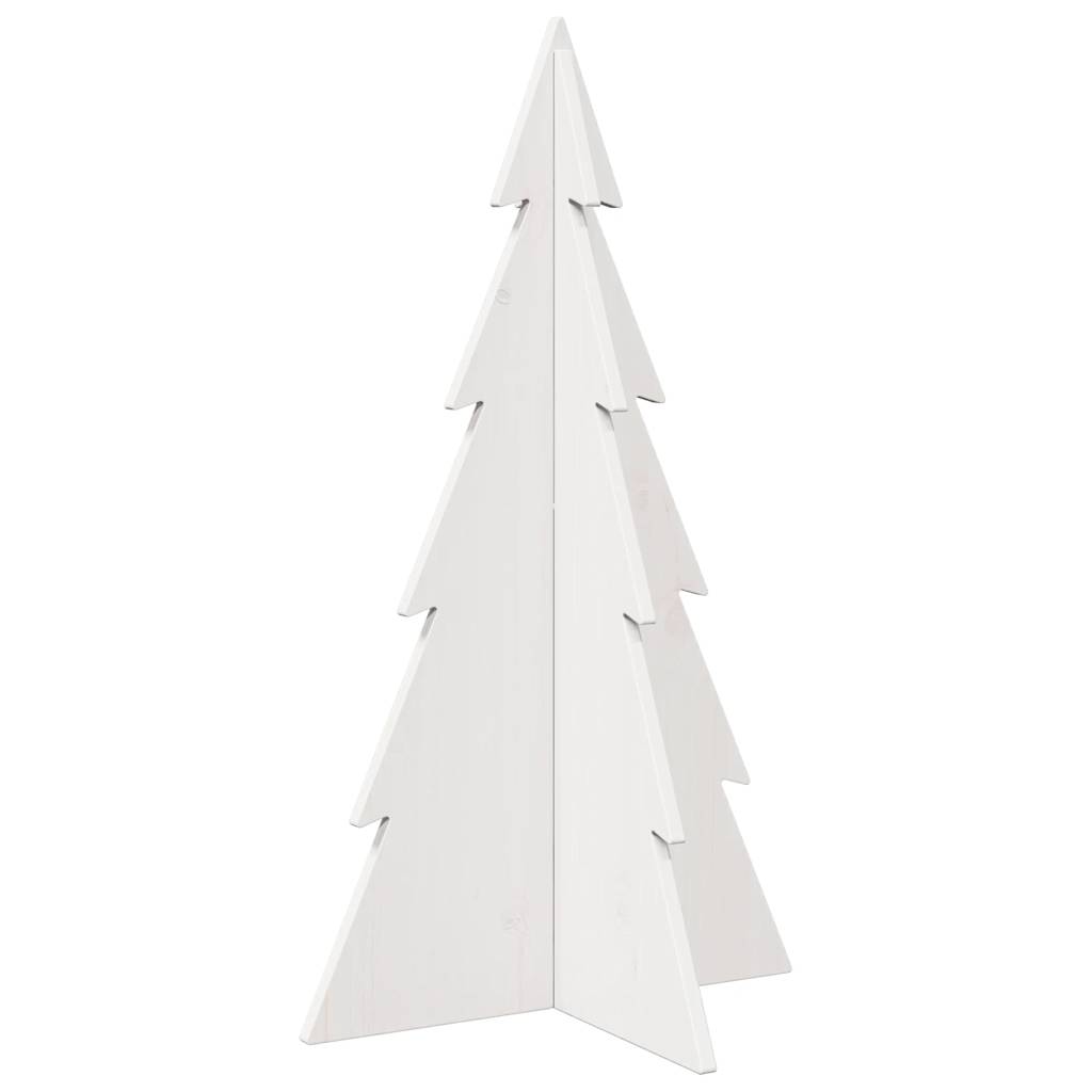 Sapin de Noël à décorer blanc 80 cm en bois de pin massif