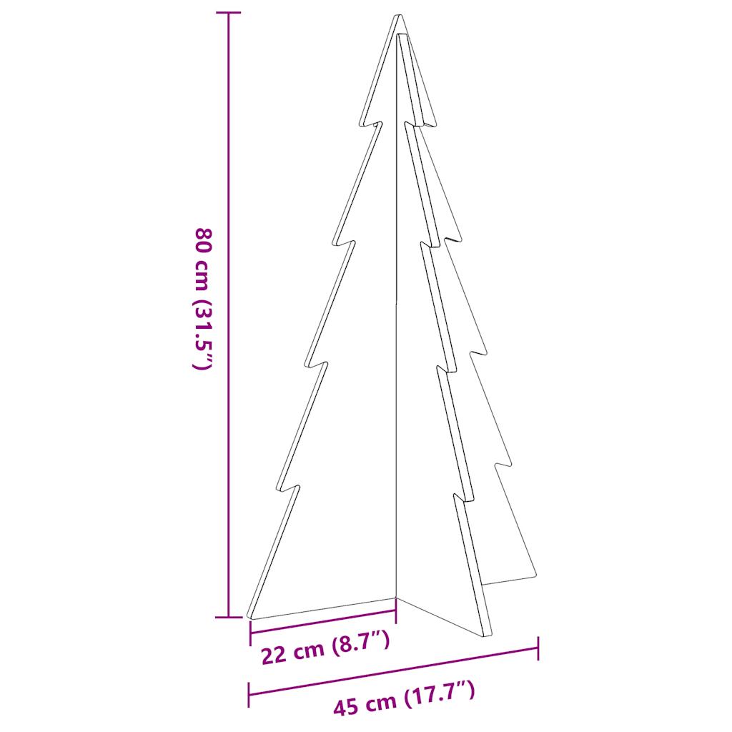 Sapin de Noël à décorer blanc 80 cm en bois de pin massif