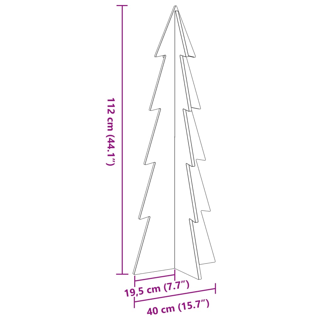 Sapin de Noël à décorer 112 cm en bois de pin massif