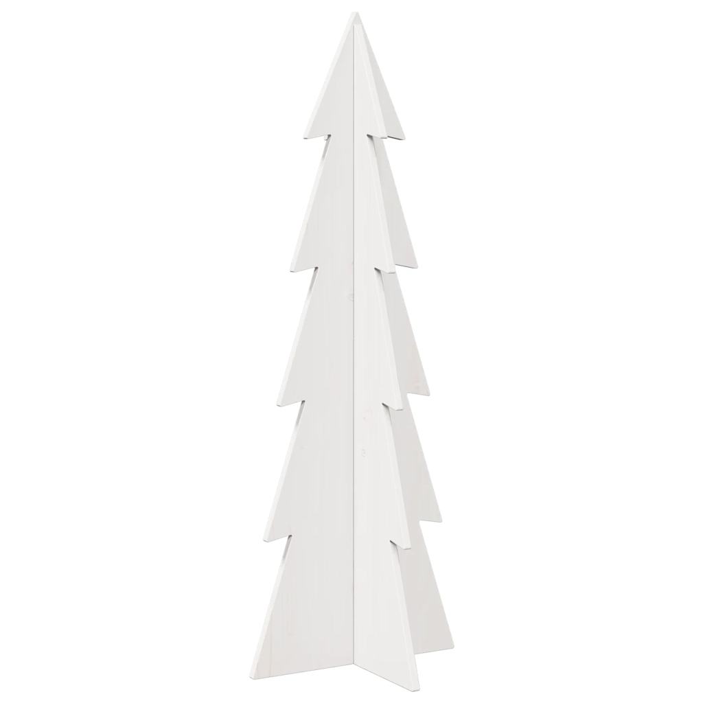 Sapin de Noël à décorer blanc 112 cm en bois de pin massif