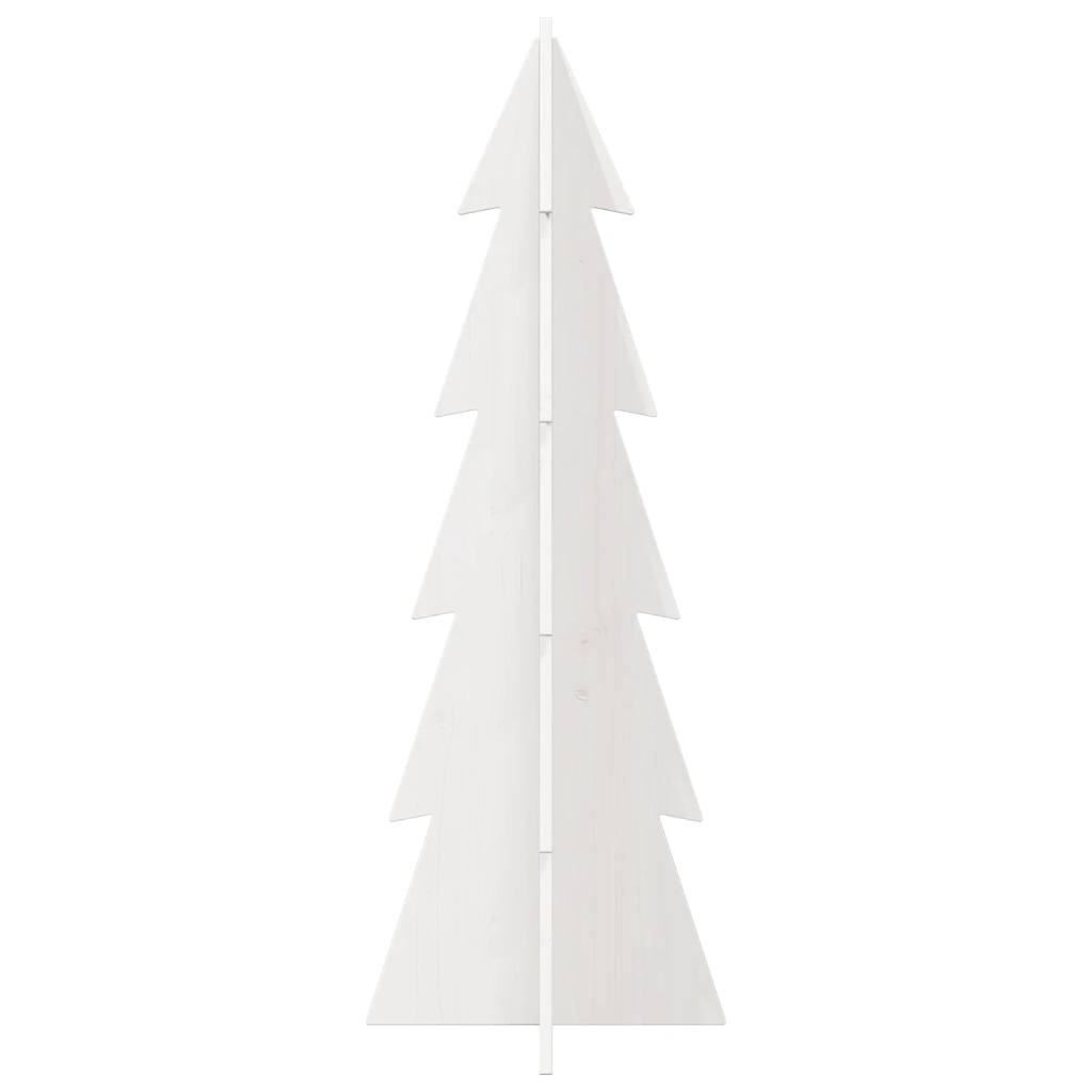 Sapin de Noël à décorer blanc 112 cm en bois de pin massif