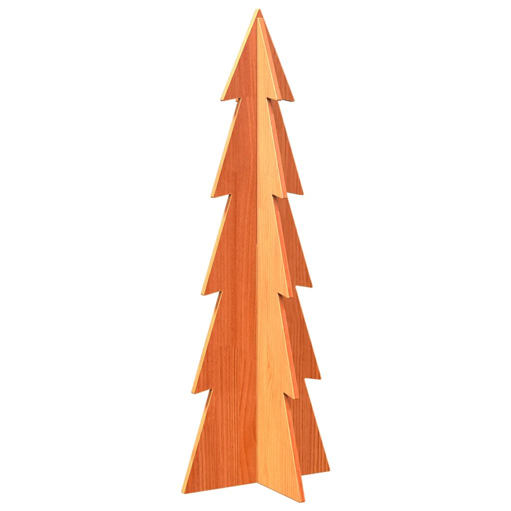 Sapin de Noël à décorer wax marron 112cm bois de pin massif