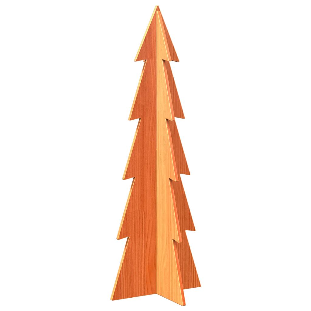 Sapin de Noël à décorer wax marron 112cm bois de pin massif