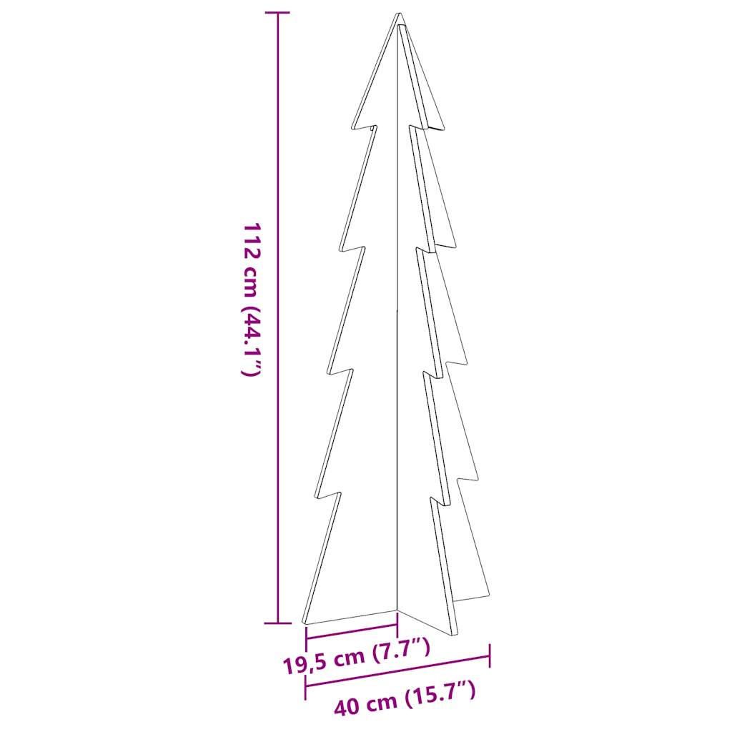 Sapin de Noël à décorer wax marron 112cm bois de pin massif