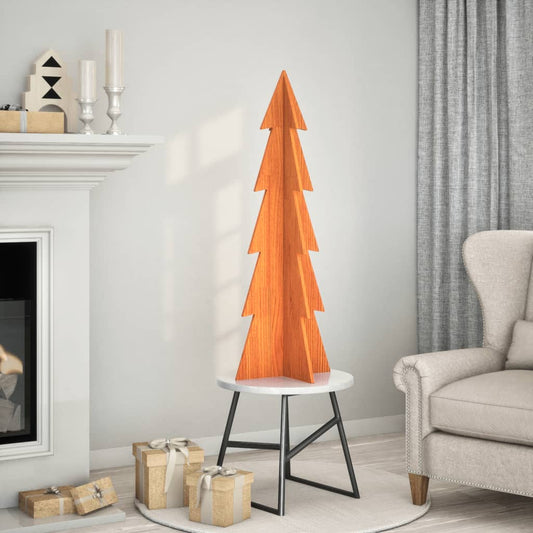 Sapin de Noël à décorer wax marron 112cm bois de pin massif