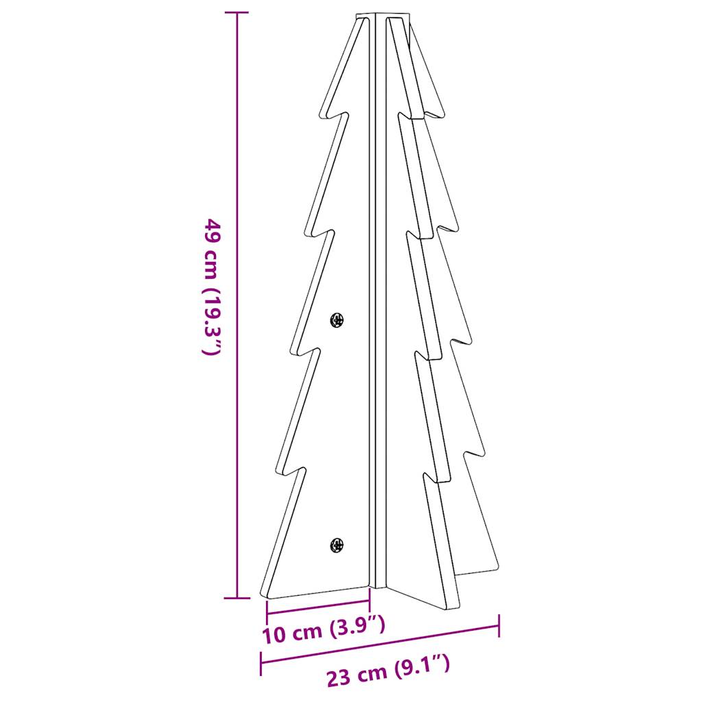 Bois de sapin de Noël à décorer en bois de pin massif 49 cm