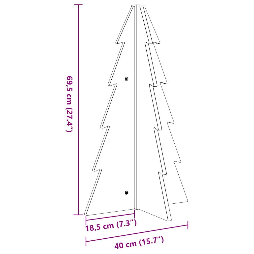 Bois de sapin de Noël à décorer 69,5 cm en bois de pin massif