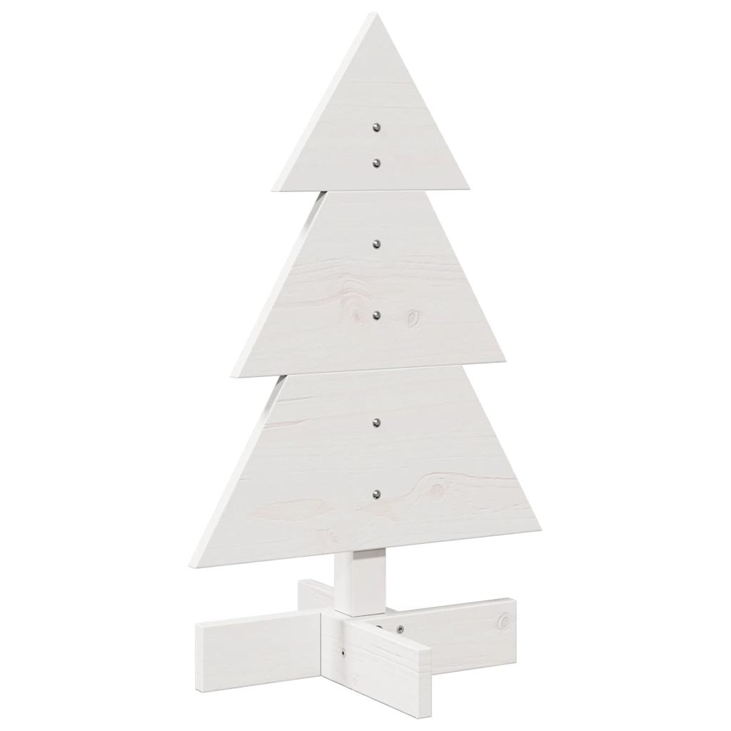 Sapin de Noël à décorer blanc 60 cm en bois de pin massif