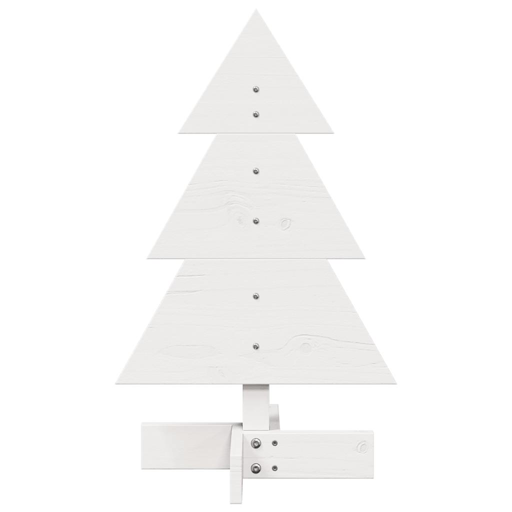 Sapin de Noël à décorer blanc 60 cm en bois de pin massif