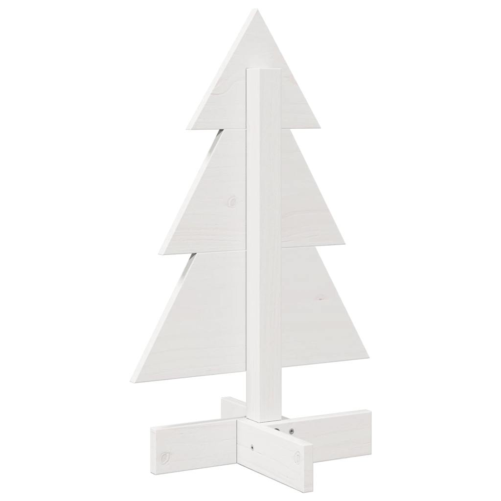 Sapin de Noël à décorer blanc 60 cm en bois de pin massif