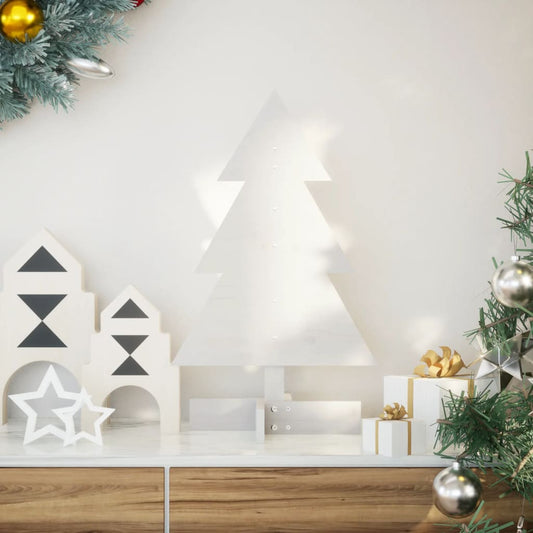 Sapin de Noël à décorer blanc 60 cm en bois de pin massif