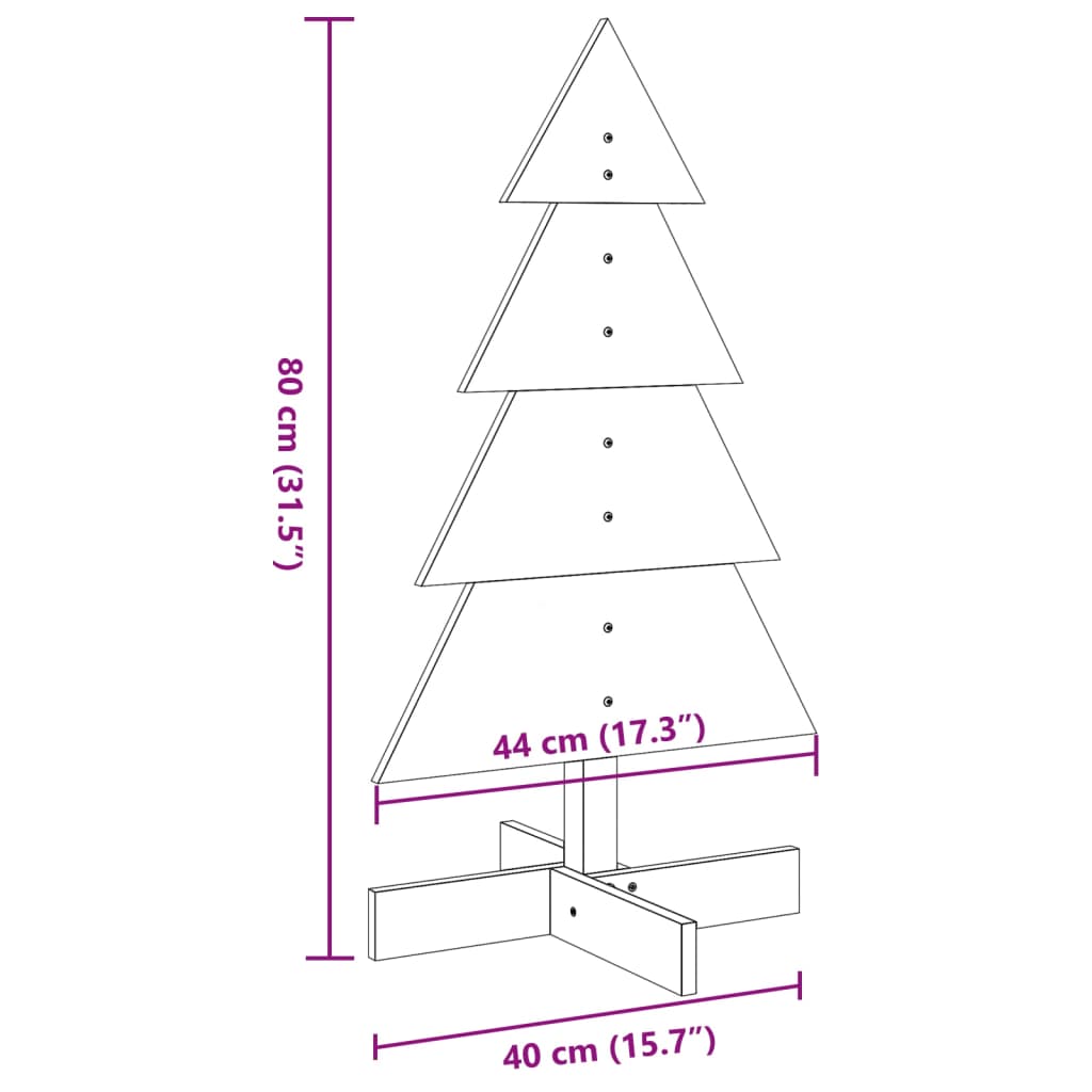 Bois de sapin de Noël à décorer en bois de pin massif 80 cm