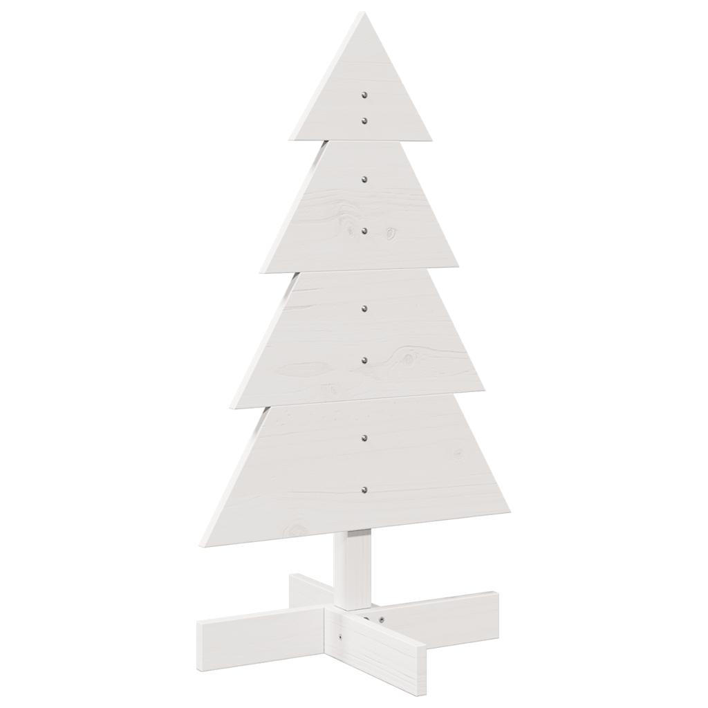 Sapin de Noël à décorer blanc 80 cm en bois de pin massif