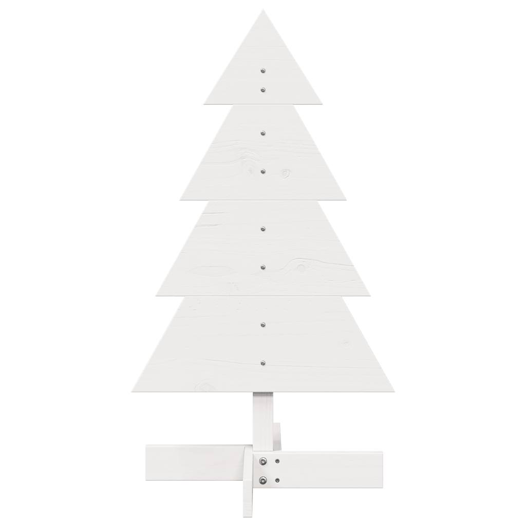 Sapin de Noël à décorer blanc 80 cm en bois de pin massif