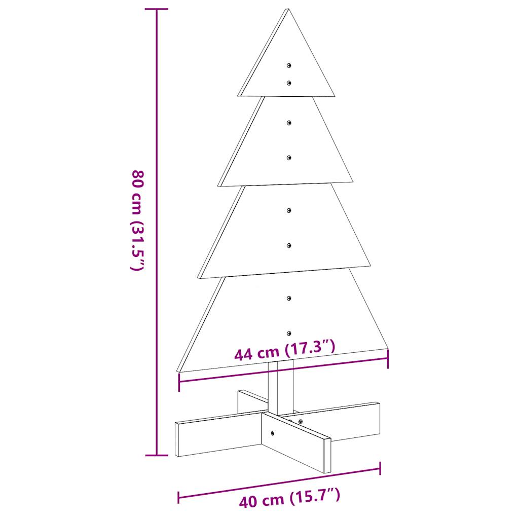 Sapin de Noël à décorer blanc 80 cm en bois de pin massif