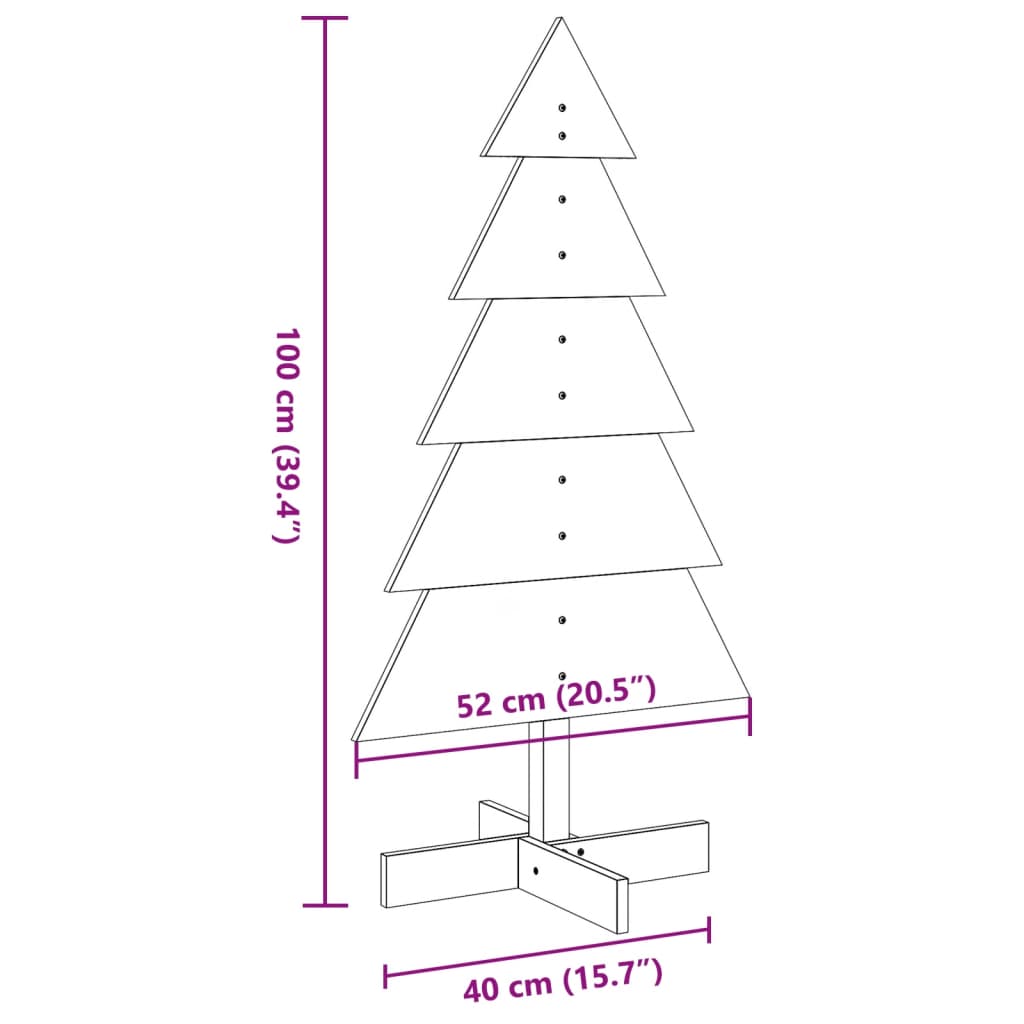 Bois de sapin de Noël à décorer 100 cm en bois de pin massif