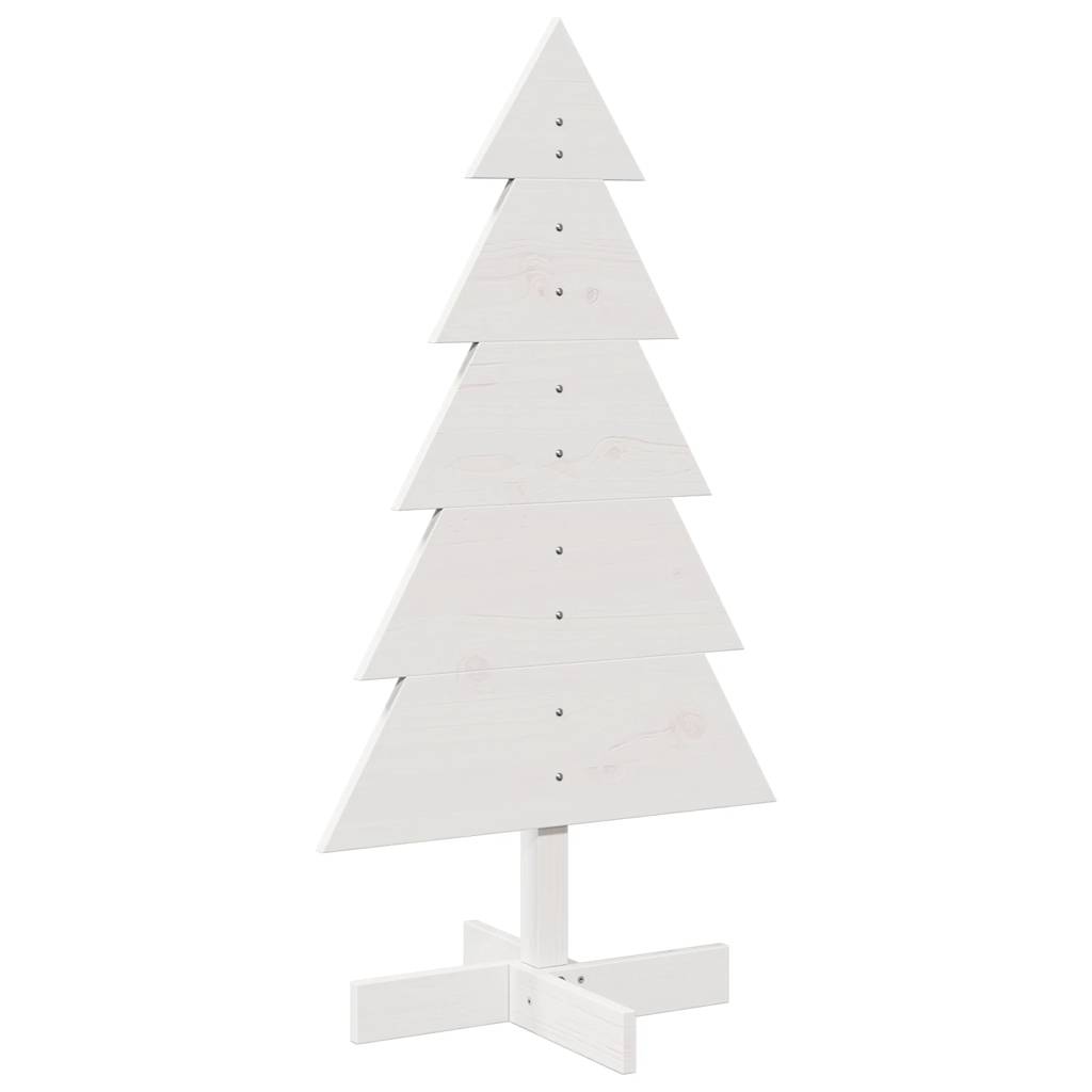 Sapin de Noël à décorer blanc 100 cm en bois de pin massif