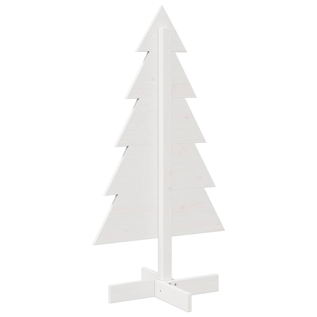 Sapin de Noël à décorer blanc 100 cm en bois de pin massif