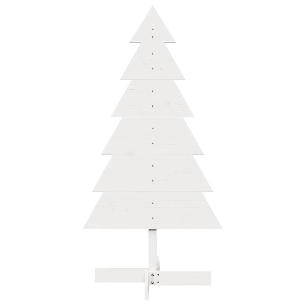 Sapin de Noël à décorer blanc 120 cm en bois de pin massif