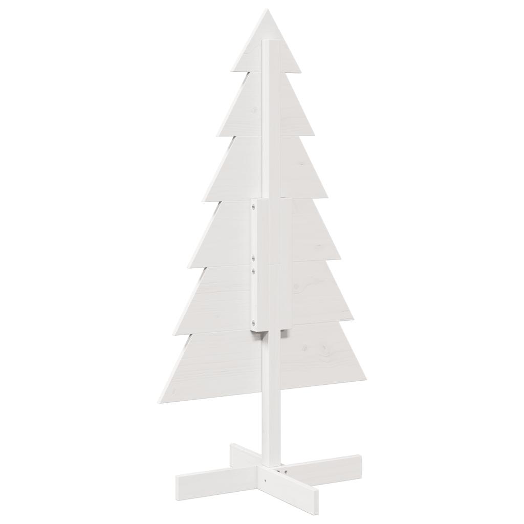 Sapin de Noël à décorer blanc 120 cm en bois de pin massif