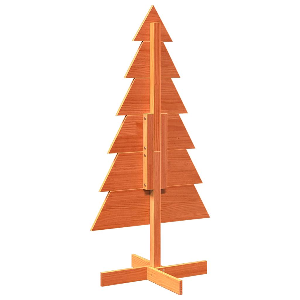 Sapin de Noël à décorer wax marron 120cm bois de pin massif