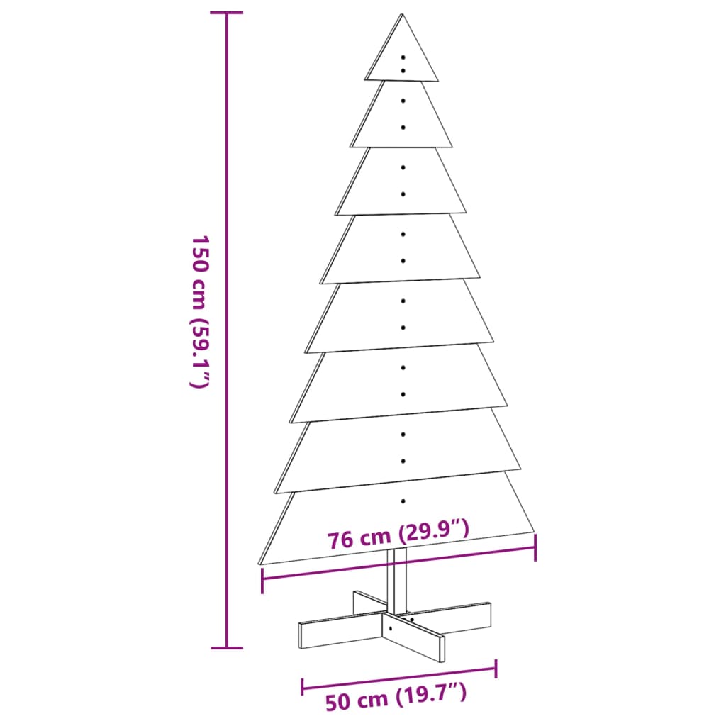 Bois de sapin de Noël à décorer 150 cm en bois de pin massif