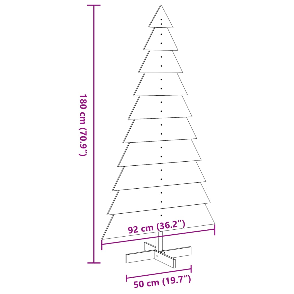 Bois de sapin de Noël à décorer en bois de pin massif 180 cm