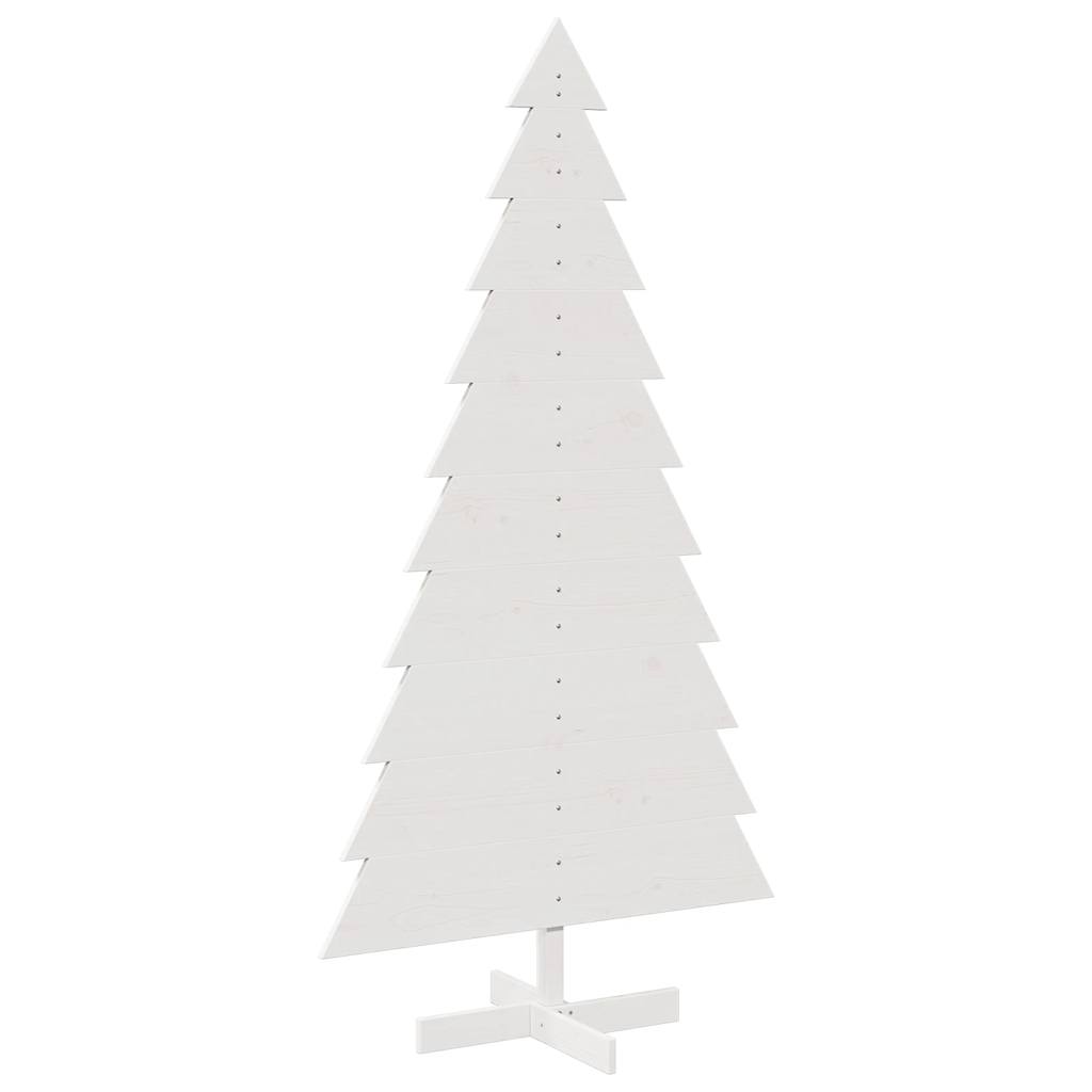 Sapin de Noël à décorer blanc 180 cm en bois de pin massif