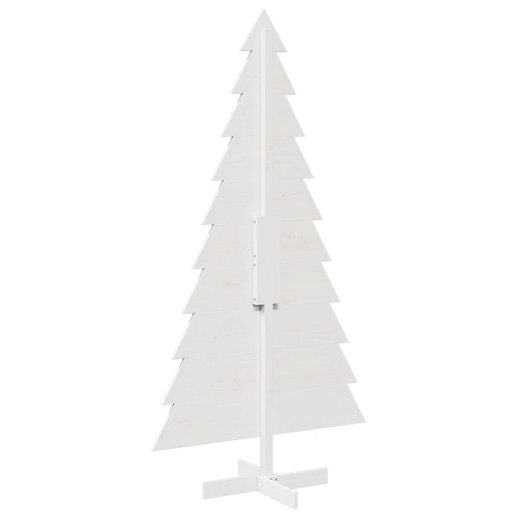 Sapin de Noël à décorer blanc 180 cm en bois de pin massif