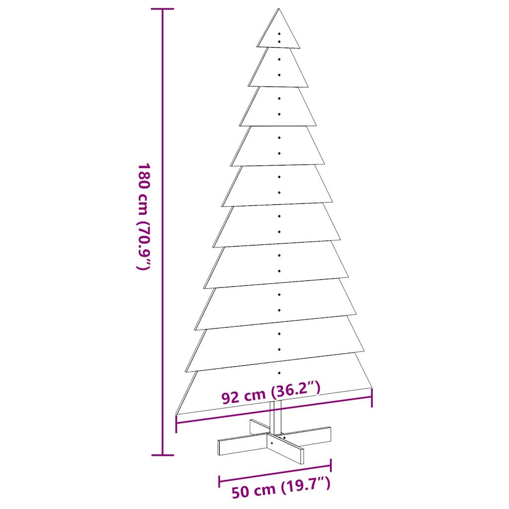 Sapin de Noël à décorer blanc 180 cm en bois de pin massif