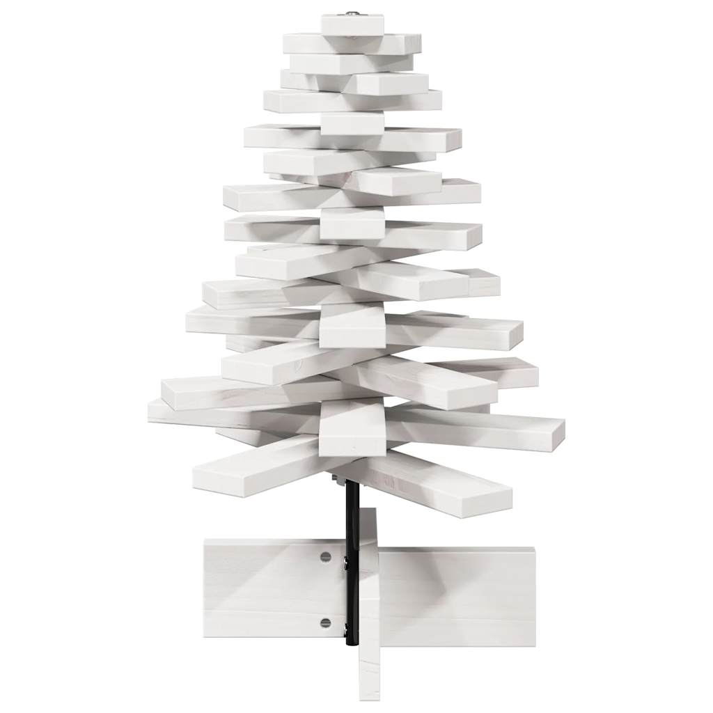 Sapin de Noël à décorer blanc 60 cm en bois de pin massif