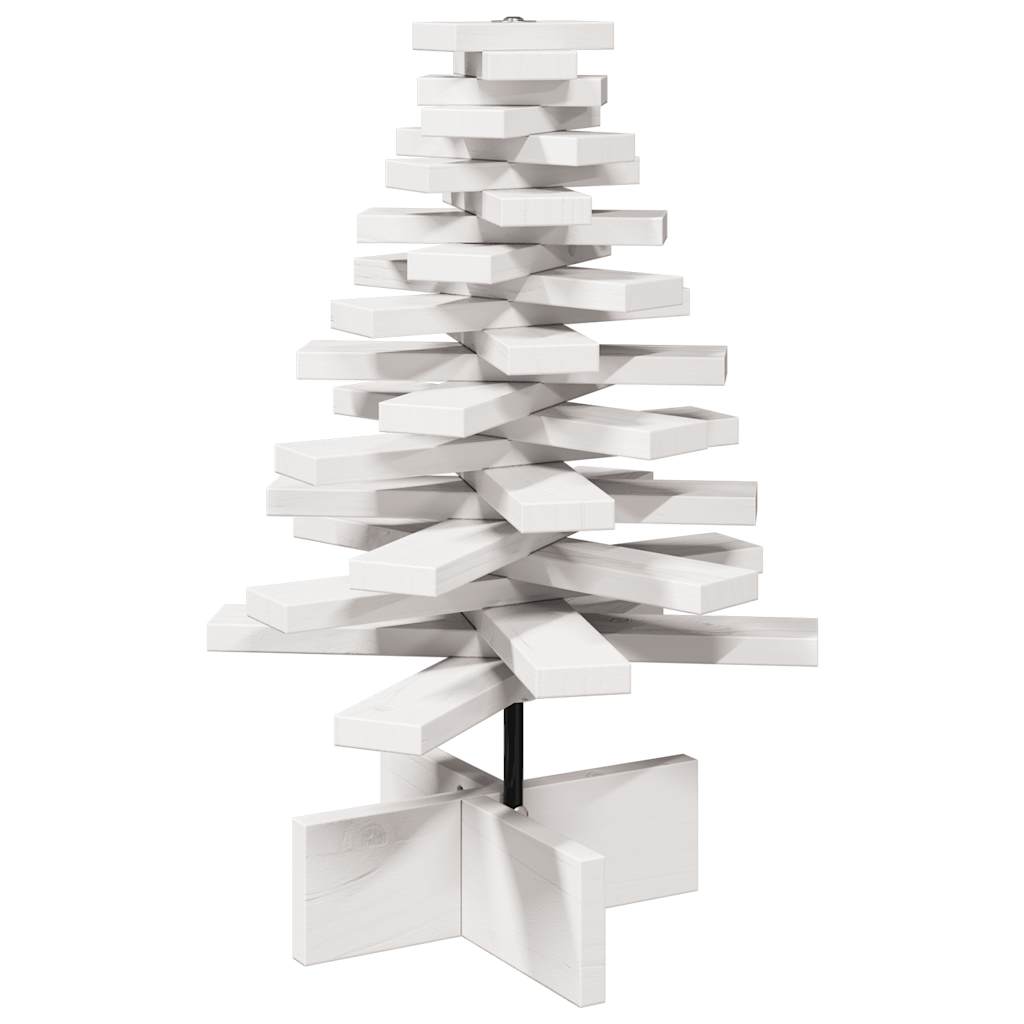 Sapin de Noël à décorer blanc 60 cm en bois de pin massif