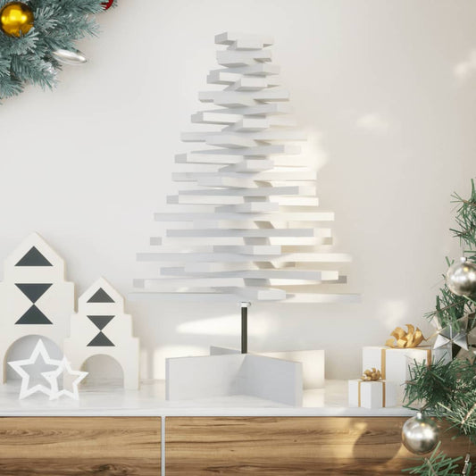 Sapin de Noël à décorer blanc 80 cm en bois de pin massif