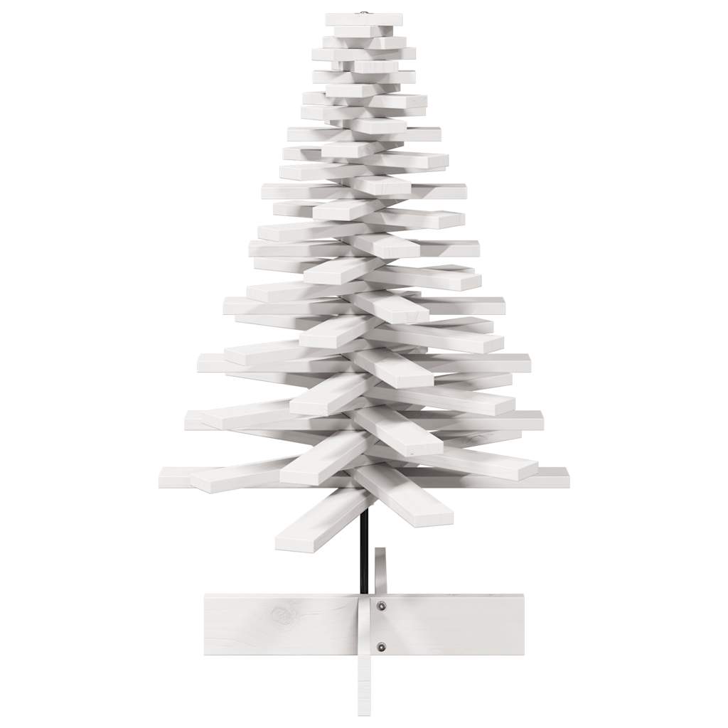 Sapin de Noël à décorer blanc 100 cm en bois de pin massif