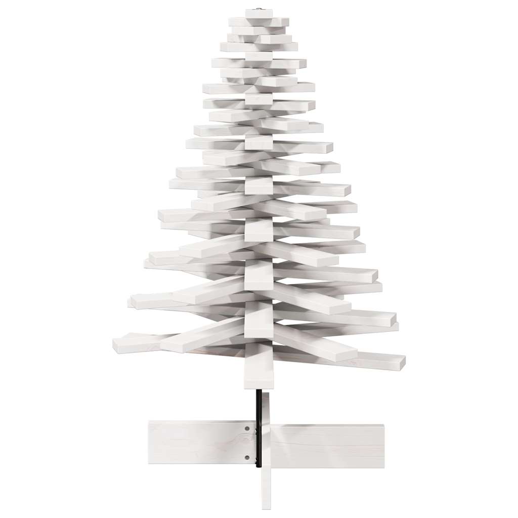 Sapin de Noël à décorer blanc 100 cm en bois de pin massif