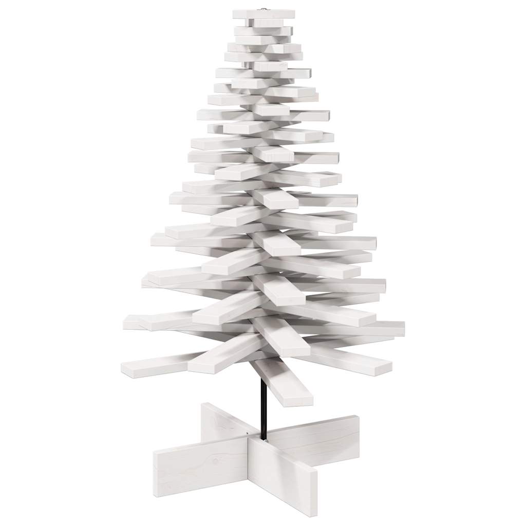 Sapin de Noël à décorer blanc 100 cm en bois de pin massif