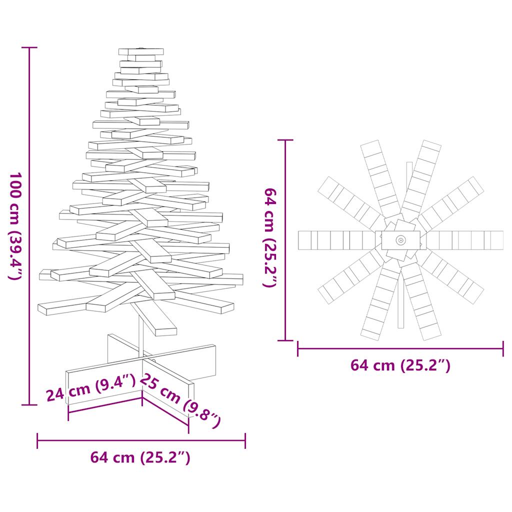 Sapin de Noël à décorer blanc 100 cm en bois de pin massif