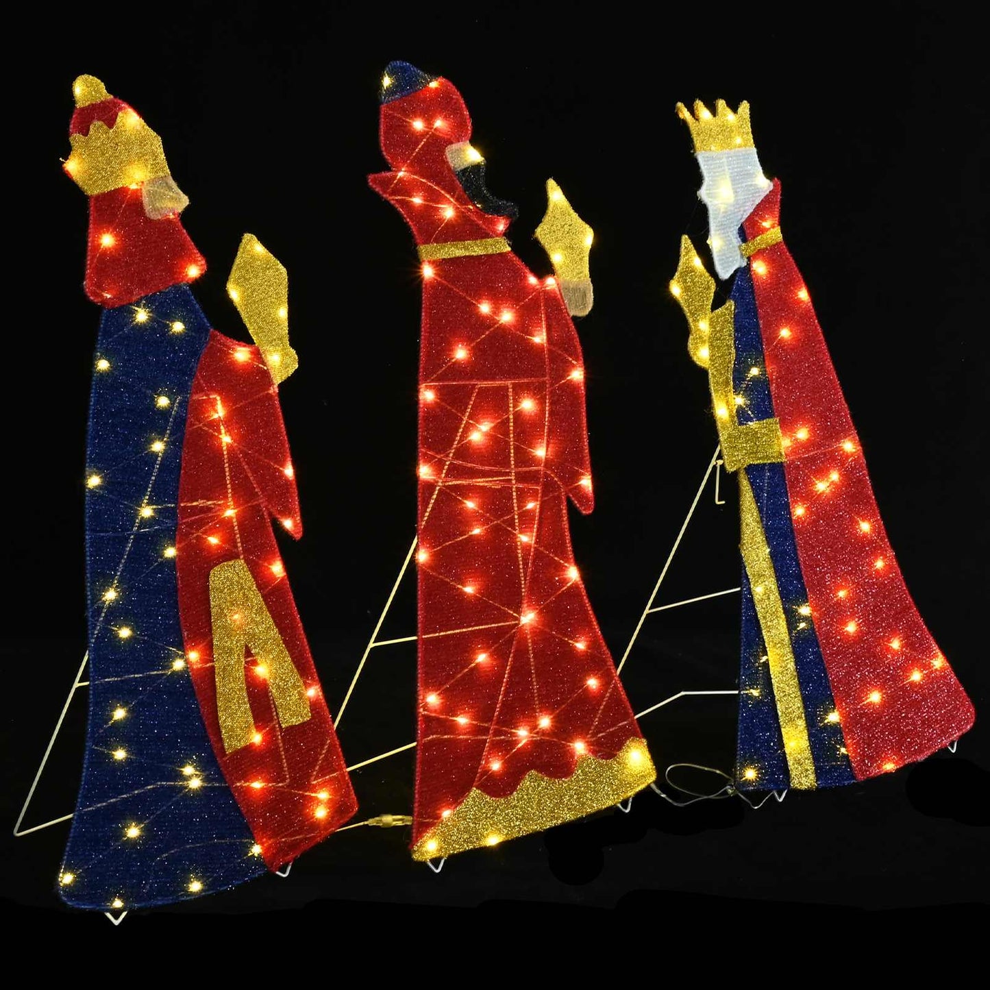 3 weise Männer Weihnachtsbeleuchtung 3 pcs Warmes Weiß 105 cm