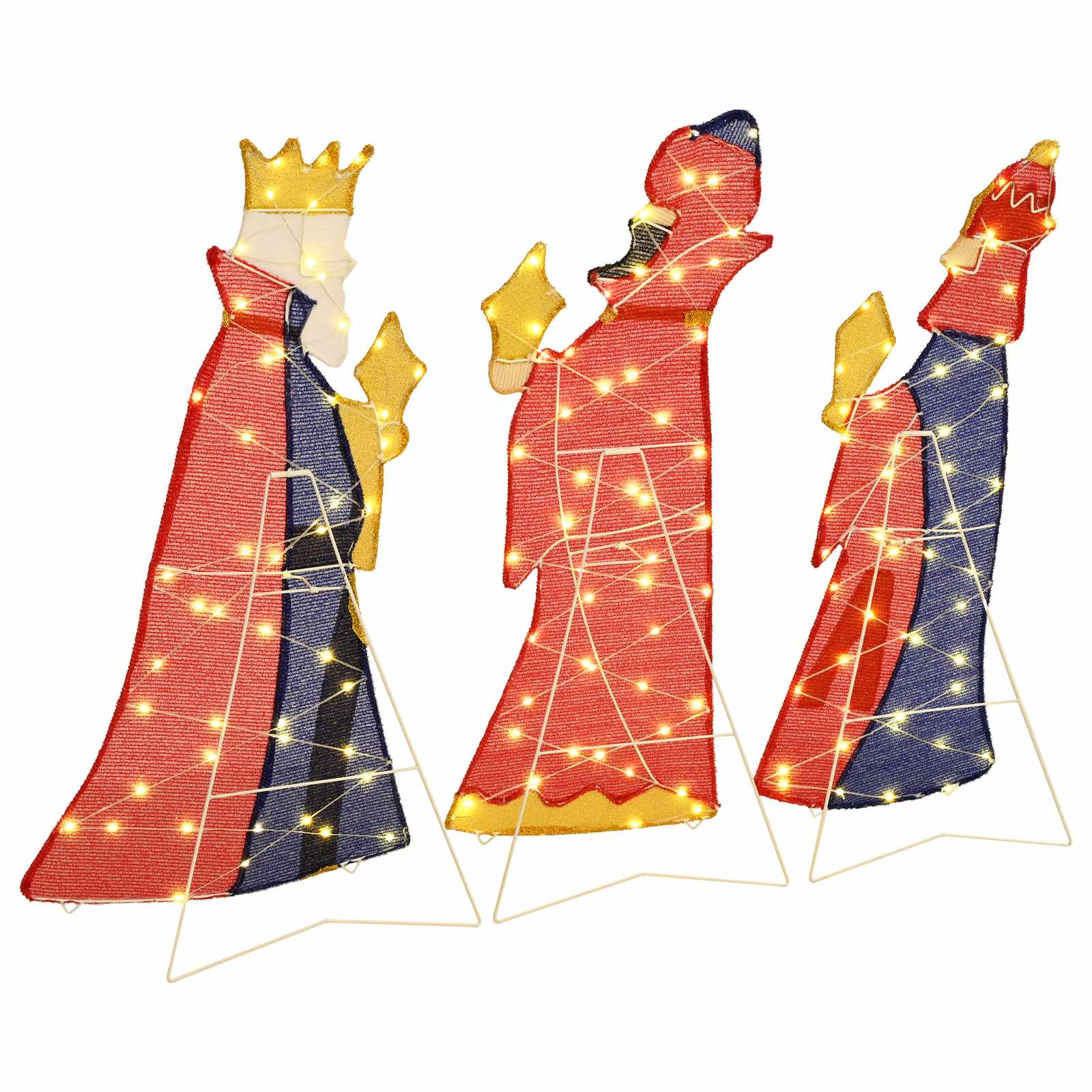 3 weise Männer Weihnachtsbeleuchtung 3 pcs Warmes Weiß 105 cm