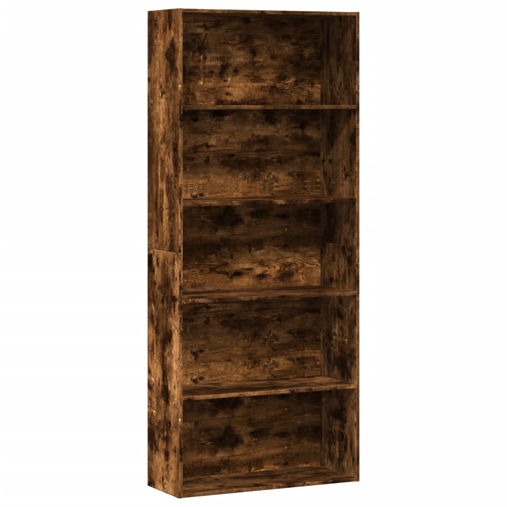 Bookshelf smoked oak 80x30x189 cm wood material