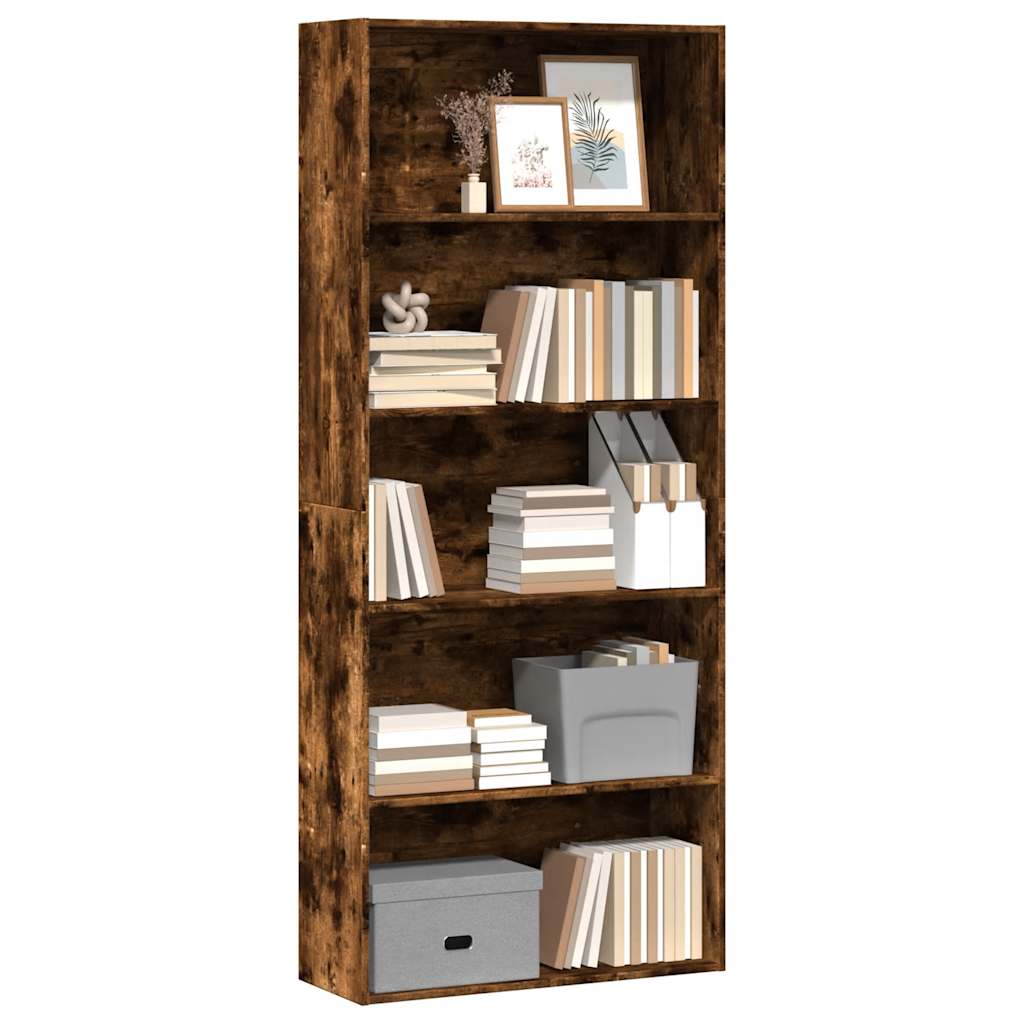 Bookshelf smoked oak 80x30x189 cm wood material