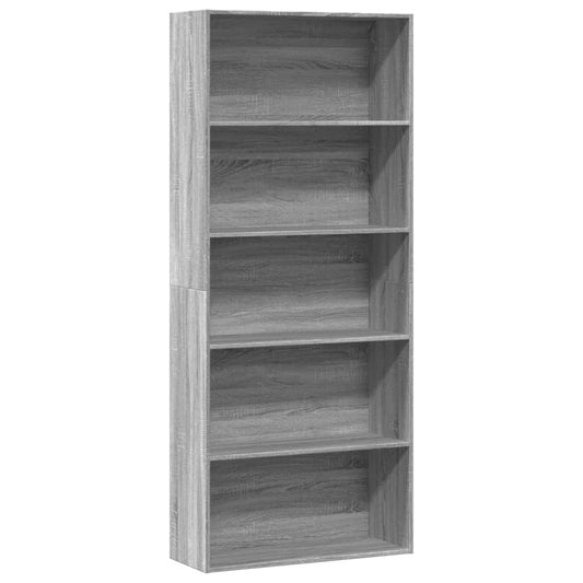 Bookshelf Grey Sonoma 80x30x189 cm wood-based material