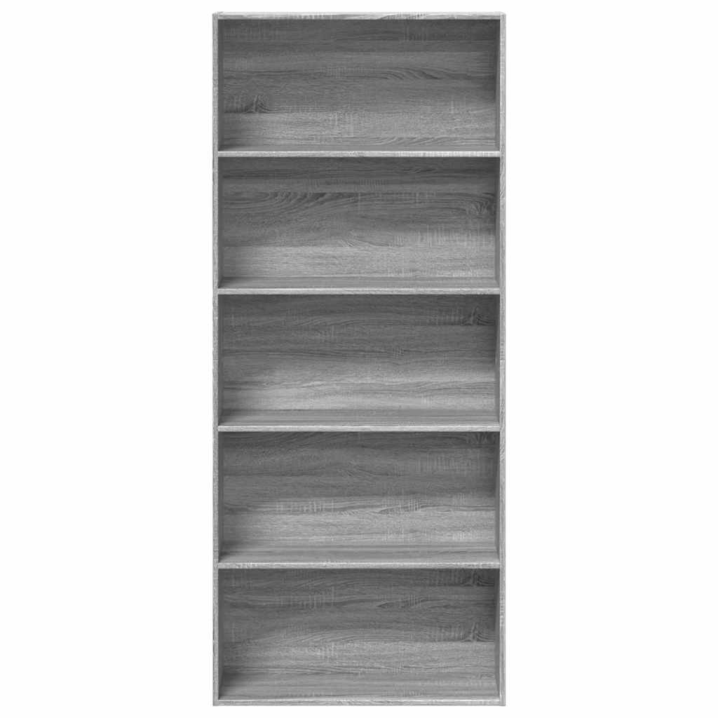 Bookshelf Grey Sonoma 80x30x189 cm wood-based material