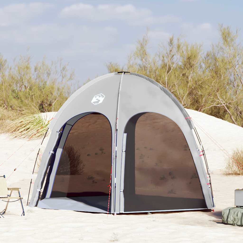 Poolzelt Grau 366 x 305 x 231 cm Polyester und Fiberglas