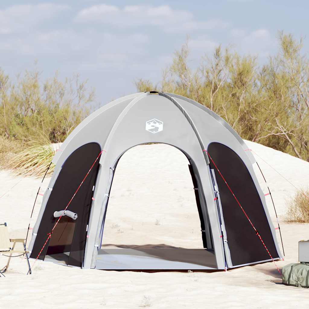 Poolzelt Grau 366 x 305 x 231 cm Polyester und Fiberglas